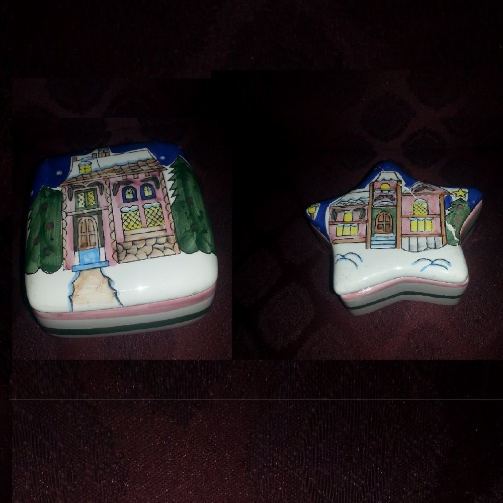2 Vtg World Bazaars Inc Ceramic Candy Dish 5X5X3